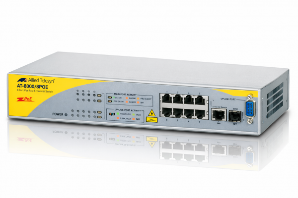 Граничные коммутаторы Allied Telesis AT-8000/8POE Fast Ethernet оптоволоконные